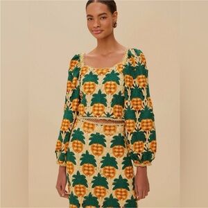 Farm Rio: Sand Pineapple Crochet Top